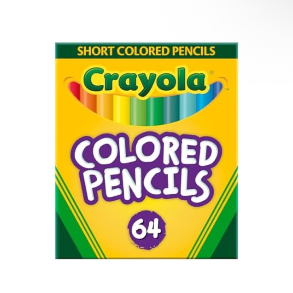 Crayola Short Colored Pencils - 64 Vibrant Colors - NEW